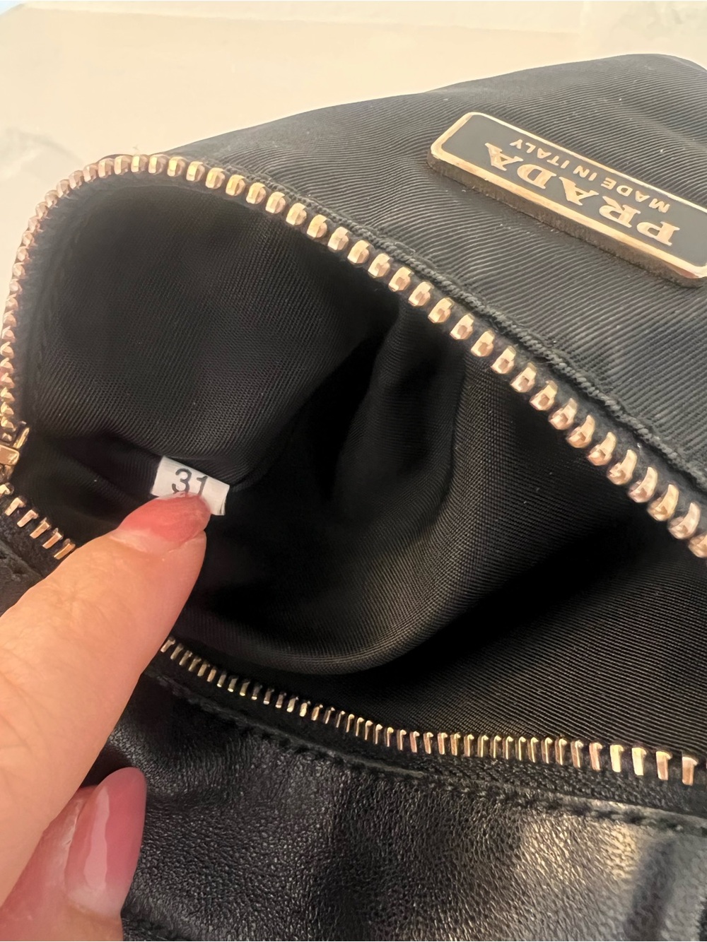 Authentic Prada Black Nylon Mini Shoulder Bag with Gold Hardware - Picture 11 of 14